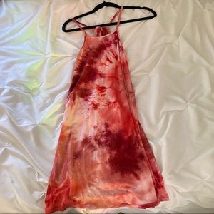 Tie dye tie back dress